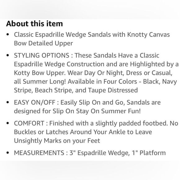 London Fog Size 11 Heidi classic Espadille wedge sandal white - Picture 12 of 12